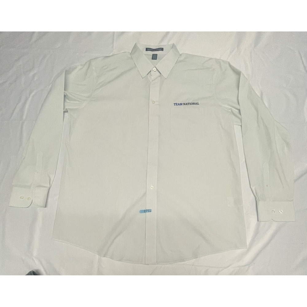 WESTERN SHIRT WHITE PINSTRIPE TEAM NATIONAL MENS LONG SLEEVE XL‎ BUTTON UP